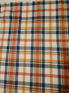 VINTAGE 1960s-1970'S Plaid Woven FABRIC Remnant craft Cotton Medium Weight - Picture 1 of 9