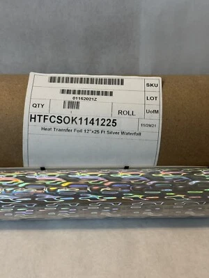 Waterfall Silver - Stahls Heat Transfer Shiny Foil  - 12" x 25' long New - Image 1 of 2