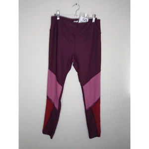Avia Pants Womans Medium Maroon With Pink and Red Active Wear Comfort Leggings - Picture 1 of 5