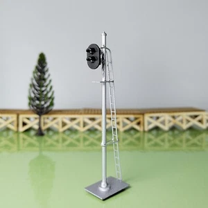 1 x HO scale model railroad 2 aspects block signal LED green/red silver #K02Sr - Picture 1 of 6