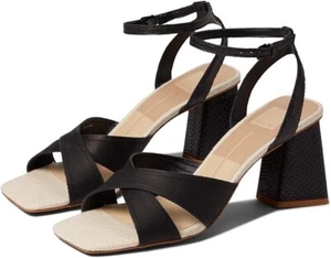 New Dolce Vita Womens Tiki Leather Dressy Buckle Ankle Strap Embossed Size 8.5 M - Picture 1 of 7