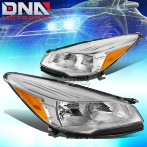 FOR 13-16 FORD ESCAPE CHROME HOUSING AMBER CORNER REPLACEMENT HEADLIGHT/LAMP L+R - Picture 1 of 5