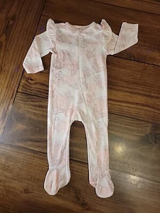 Mädchen Badgley Mischka Schmetterling Reißverschluss Schlafanzug Größe 6-9 Monate Neu ohne Etikett - Bild 1 von 6