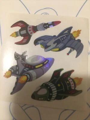 Sandylion Space Rocket Ships Stickers Prismatic Foil - Image 1 of 2