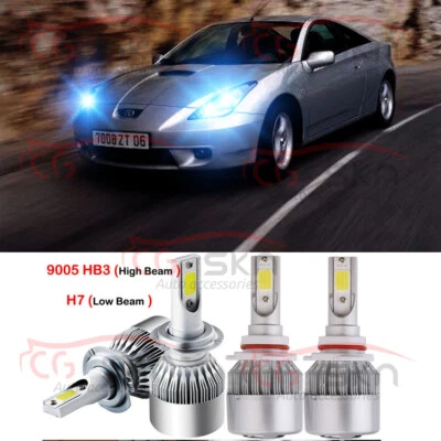 Kit de conversión de 4 bombillas LED 8000K para Toyota Celica 2000-2002 9005+H7 Foto 1 de 4