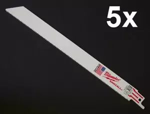 5x MILWAUKEE 5187 230mm 9" 14TPI RECIPROCATING SAW BLADES FOR MEDIUM/THICK META - Picture 1 of 1