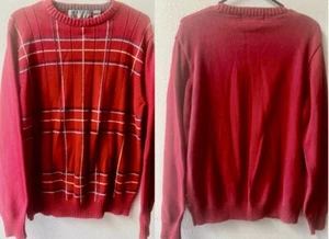 VINTAGE OSCAR DE LA RENTA RED PLAID PULLOVER SWEATER WOMENS L - Picture 1 of 6