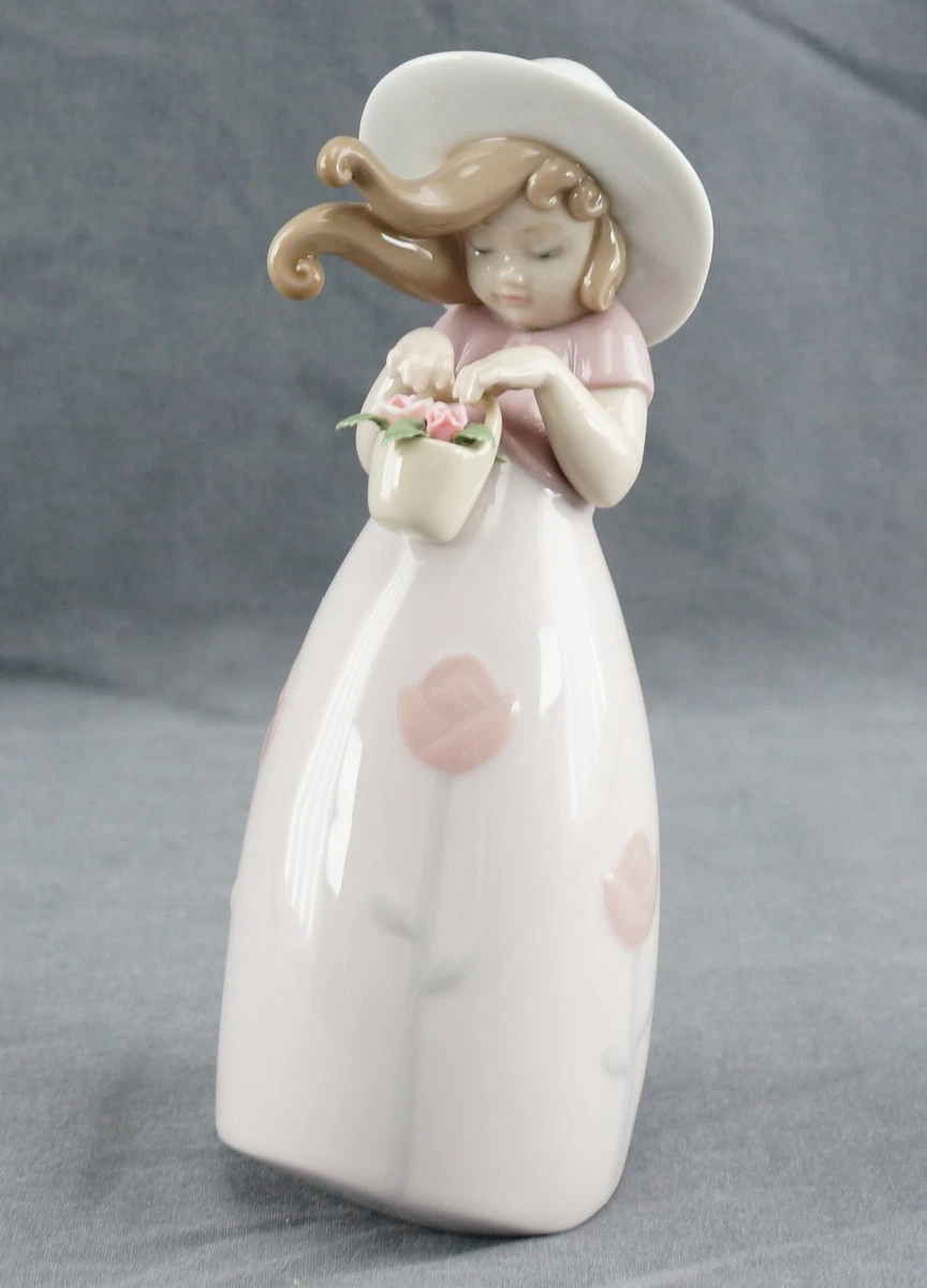 Lladro Girl With Flower Basket for sale | eBay