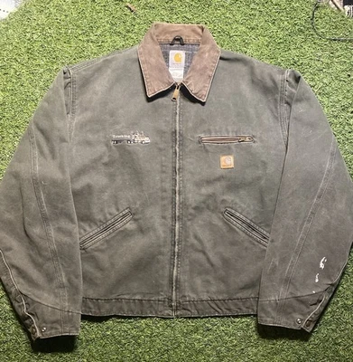 Chaqueta CARHARTT De Colección Para Hombre XL Detroit Manta Forrada Verde Musgo J97 MOS Foto 1 de 4