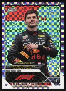 Max Verstappen 076/199 PURPLE CHECKER FLAG - 178 - 2023 Topps Chrome F1 - Picture 1 of 3