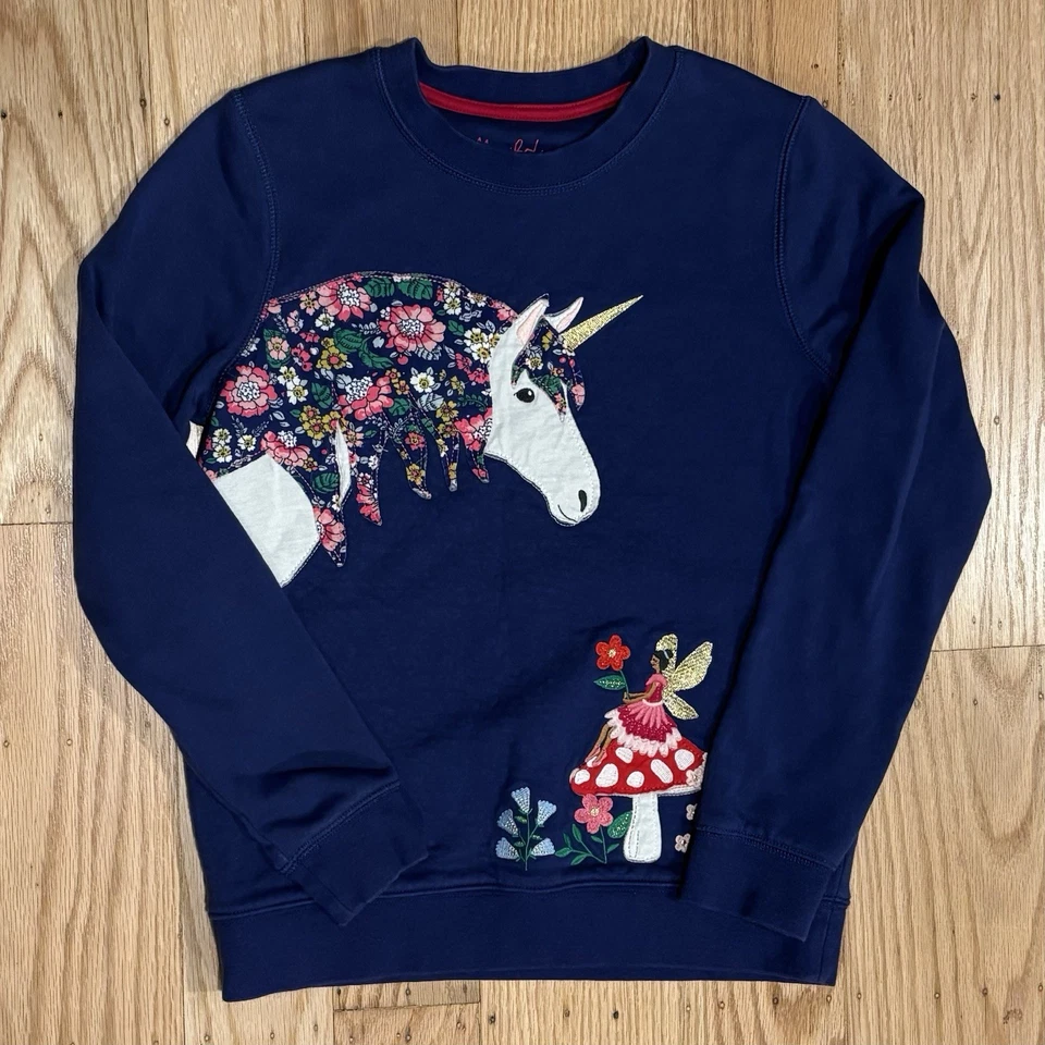 Mini Boden Unicornio Hada Apliques Bordado Cuello Redondo Sudadera Niña Talla 11/12 Foto 1 de 4