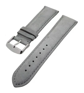 Ersatzband für Uhren 24mm Grau Kalbslederband kompatibel für Cartier Uhren NEU - Bild 1 von 1