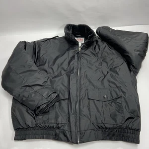 National Patrol 2XL Black Bomber Jacket Elastic Waist Fur Collar No Patches - Bild 1 von 8