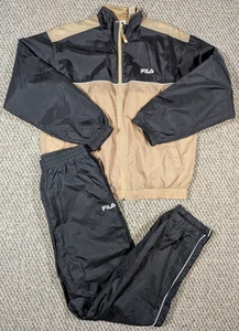 Vintage Fila Trainingsanzug Herren M Schwarz Gold Hip Hop 90s Windbreaker 90s Y2K - Bild 1 von 24