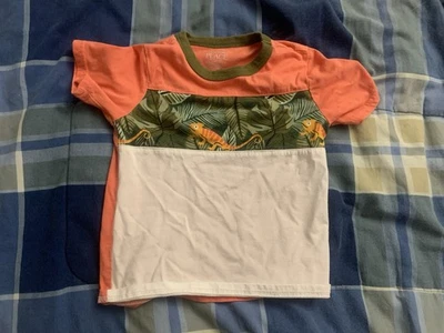 Camiseta naranja blanca y verde selva niños nueva 2T niño pequeño niños niños niñas top Foto 1 de 2