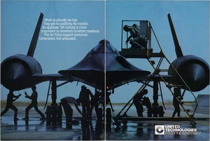Pratt & Whitney 2 Page Print Ad SR-71 Blackbird Air Force 1984 - Picture 1 of 1