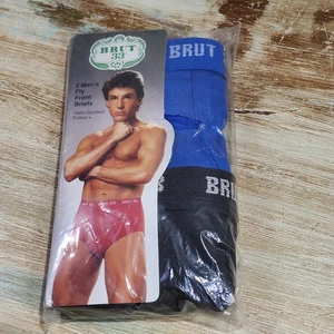 Men's Vintage Brut 33 Fly Front Briefs Underwear SIZE SMALL 2 Pair Pack - Picture 1 of 7