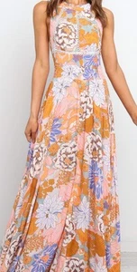 Petal + Pup Newell Maxikleid mit Schnürung Blumenmuster Damen Größe Large Sommer Boho - Bild 1 von 11