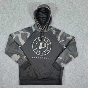 NBA x Indiana Pacers Camo Print Hooded Sweatshirt Black Men's Size Large Sports - Picture 1 of 7