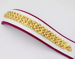 Men's Classic Link 22K 23K 24K Thai Yellow Gold Plated Bracelet 7 inch Jewelry - Picture 1 of 3