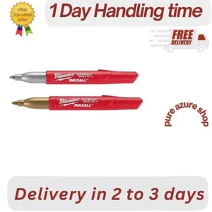 INKZALL Silver and Gold Fine Point Jobsite Permanent Markers (2-Pack) - Picture 1 of 3