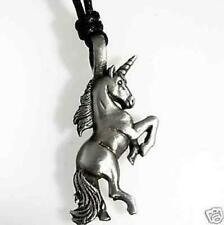 47F Silver PEWTER Horse UNICORN Pagan PENDANT Necklace
