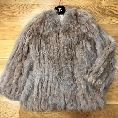 SAGAFOX No Collar Fox Fur Coat pink Grey Stylish Elegant Women from Japan - Image 1 of 4