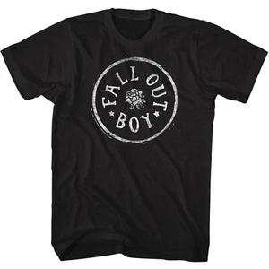 Fall Out Boy Circle Rose Badge FOB Men's T Shirt Rock Band Tour Concert Merch - Picture 1 of 3