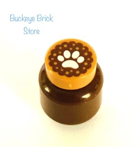 NEW Lego Brown Round Jar With Pet Paw Top- Doggie Pet Treats - Picture 1 of 3