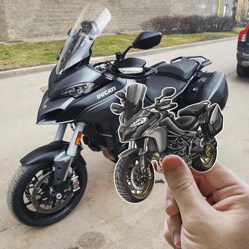 Ducati Multistrada 1260 наклейки - набор из 3 KissCut мотоцикла наклейки для ездока - Изображение 1 из 1