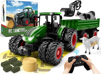 Tractor de juguete con control remoto, juego de tractor y camión RC para niños - Image 1 of 4