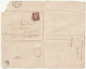 1849 =428= NUMERO VERDE URST 4 MARGINI 1d LETTERA IMPERFETTA UDC WADHURST MAYFIELD - Foto 1 di 2