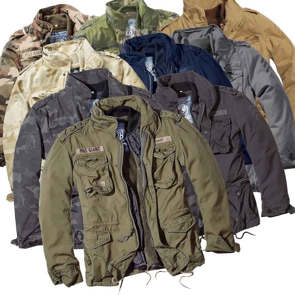 Brandit M65 Giant Herren Jacke Vintage Feldjacke Army Outdoor Parka Futter S-7XL