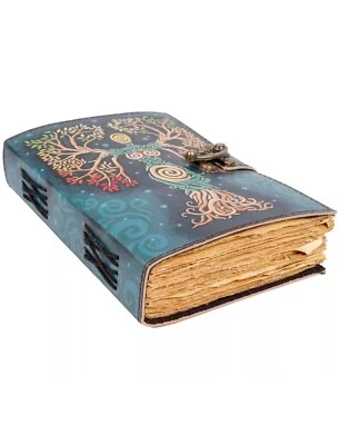 Blank Spell Book Of Shadows Journal With Lock Clasp Prop Vintage Handmade Lea... - Image 1 of 2