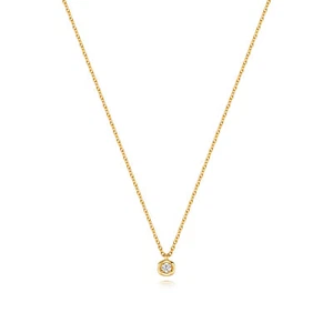 Colgante solitario de diamantes de oro amarillo de 9 quilates de 0,03 quilates de 18"/45 cm (147) - Imagen 1 de 1