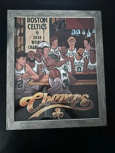 Boston Celtics Framed Poster 16”x20” Larry Bird Jayson Tatum Bill Russel Garnet - Picture 1 of 4