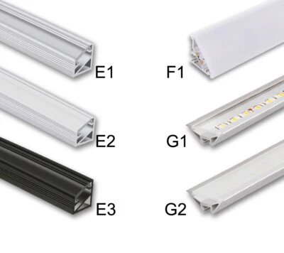 LED Aluprofil Aluminium Profil 1m 2m Eckprofil Alu Schiene Leiste LED-Stripe Eck - Bild 1 von 4
