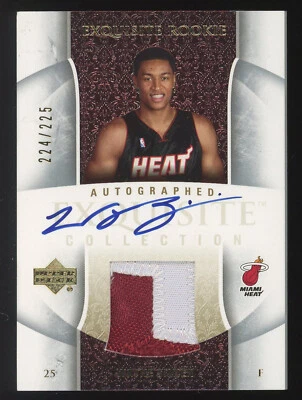 Wayne Simien 05-06 UD Exquisite #68 Miami Heat Patch Kansas KU RC AUTO 224/225 - Image 1 of 2