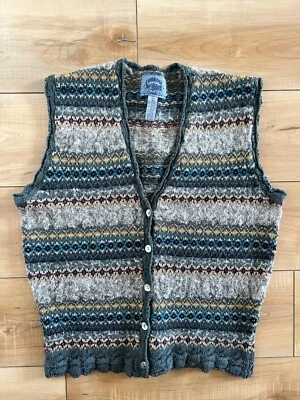 Sweater Vest Vintage Granny Crop Cambridge Large Cottage Green 90s Wool Mohair - Image 1 of 4