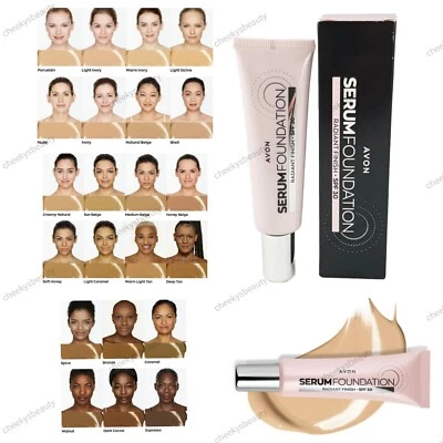 Avon Serum Foundation SPF 30 Radiant Finish 30ml, Choose Your Shade, New & Boxed - Image 1 of 4