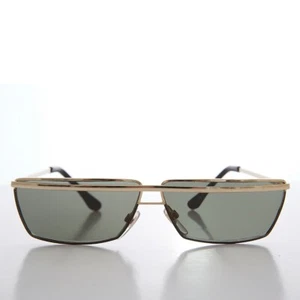 Futuristic Rectangle Gold Brow Sunglasses - Tilly - Picture 1 of 3