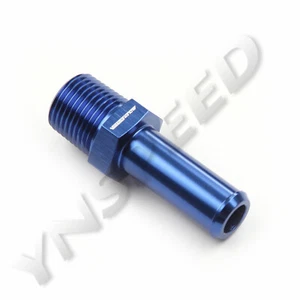 US SHIP Aluminum 3/8" NPT To 1/2" Barbs Straight Fuel Oil Fitting Adapter Blue - Picture 1 of 6