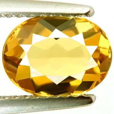 1.75ct Natural Yellow Beryl Aquamarine Flawless Perfect Oval Sparkling Gem 9x7mm - Image 1 of 4