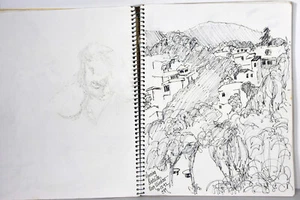 Skizzensammlung Lot Carolynn Mann Kunst Abstrakt Portraits Landschaften Zeichnung 2 - Bild 1 von 13