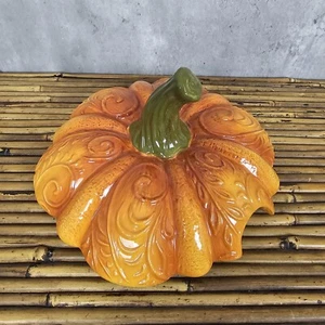 Pier 1 Imports Scroll Kürbis Schüssel Deckel NUR Suppenterrine Dolomit Erntedankfest - Bild 1 von 4