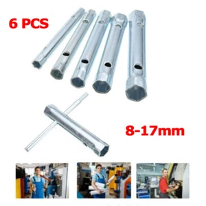 6-tlg. Rohrschlüssel Set Steckschlüssel 8-17mm Sechskant Schlüssel Satz - Bild 1 von 17