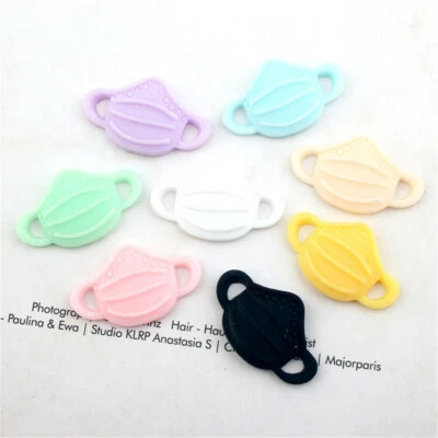20-pack Multicolors Resin Flatback Masks DIY Art Crafts Making Decors 18x30mm - Image 1 of 4