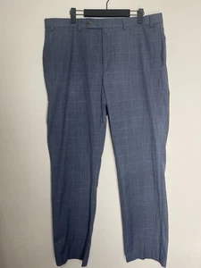 Pantalones de vestir Ralph Lauren para hombre azules a cuadros 38 cintura 31 largo carrera oficina - Imagen 1 de 6