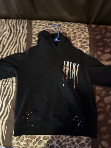 Felpa con cappuccio AMIRI ricamata Paint Drip Core con logo nero bianco taglia: small