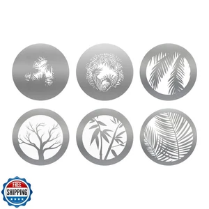 6-teiliges rundes GOBO-Set, 66 mm Metallplatte mit Pflanzenmustern funktioniert mit Strahler - Bild 1 von 5